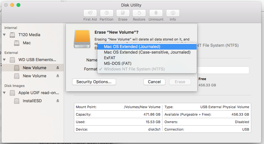 how to format a drive for mac and windows on mac
